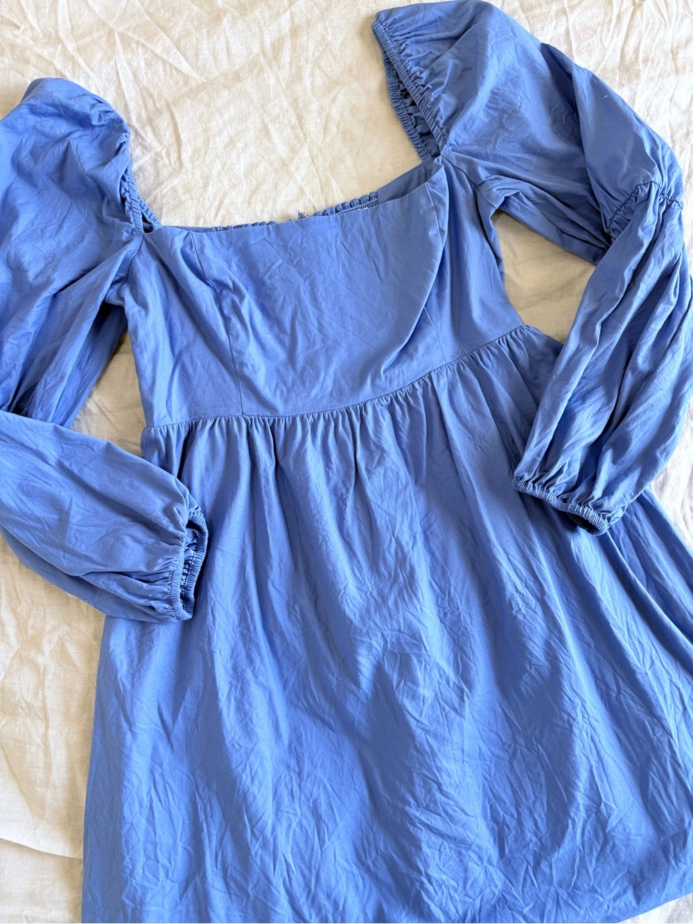 Reformation Michaela Puff Sleeve Mini Babydoll Dress - Picture 4 of 11